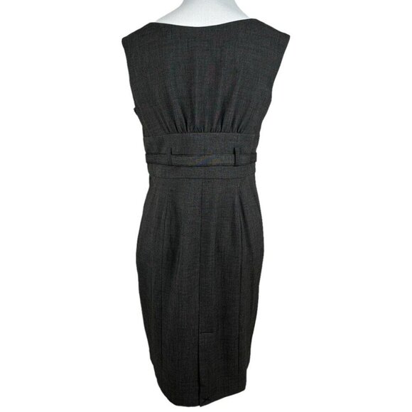 Adrienne Vittadini Women's NWT Black Grey Minimalist Belted Sheath Dress 6/C34 - Picture 4 of 11